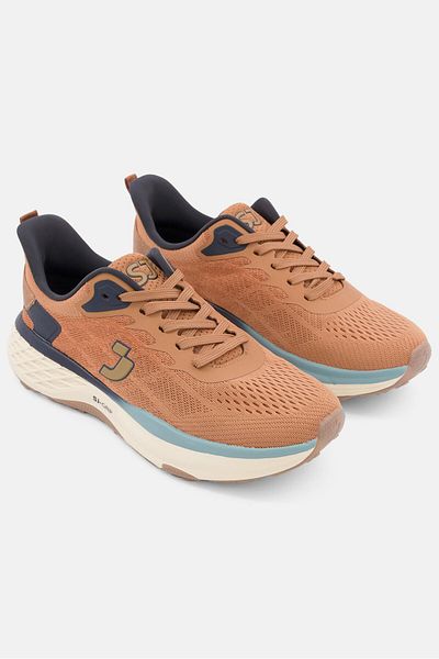 Safety jogger Men Lace Up Close Toe Sport Shoes, Tan Combo