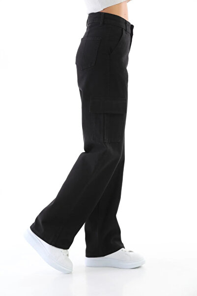 Pantulux Kız Çocuk Kargo Cepli Wide Leg Okul Pantolonu