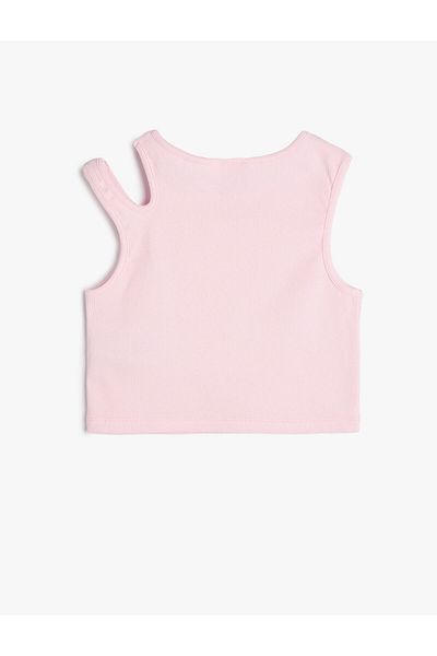 Koton Crop T-Shirt Window Detailed Cotton Ribbed