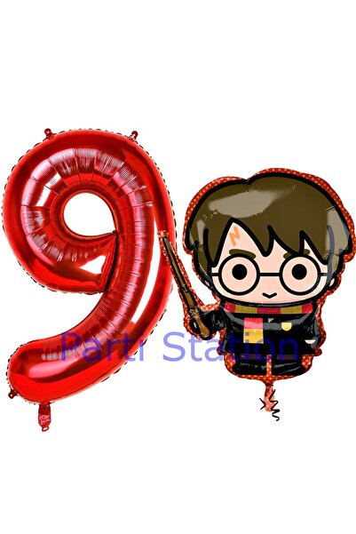 Parti Station مجموعة بالونات هاري بوتر الحمراء لعمر 9 سنوات - عيد ميلاد بمفهو...