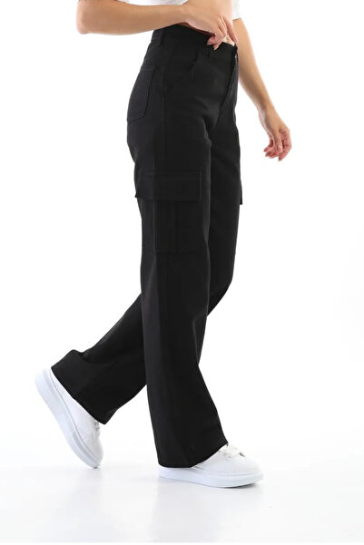 Pantulux Kız Çocuk Kargo Cepli Wide Leg Okul Pantolonu