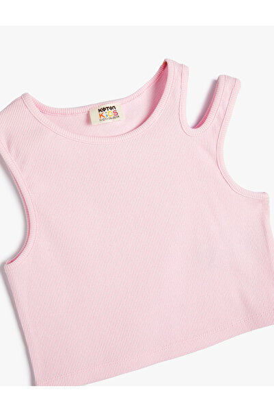 Koton Crop póló ablak részletes pamut bordázott