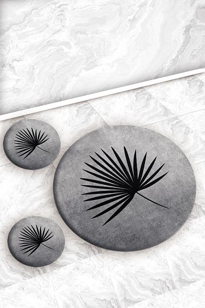 Evperest Leaf Model Triple Bath Mat Set