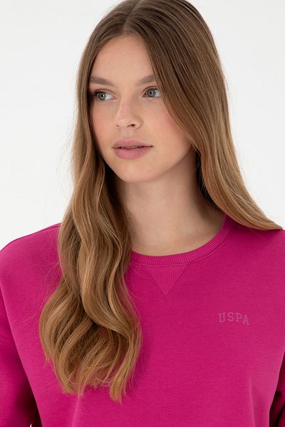 U.S. Polo Assn. Women's Fuchsia Basic Crew Neck Sweatshirt 50297296 -Vr023