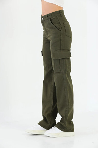 Pantulux Kız Çocuk %100 Pamuk Kargo Cepli Wide Leg Okul Pantolonu