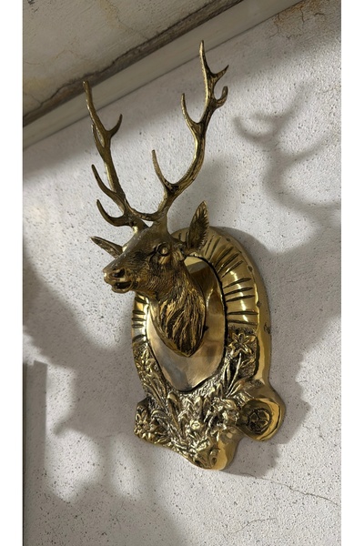 Handmade ESTERHOMEDECOR Pirinç duvar aksesuarı geyik model