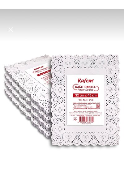 KAFEM Dantel kağıt 32x45 cm 100 lü x 5 paket pasta kurabiye sunum servis altlığı