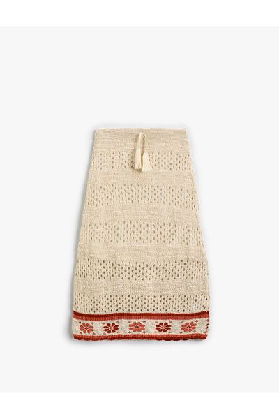 Koton Openwork Skirt with Flower Detail