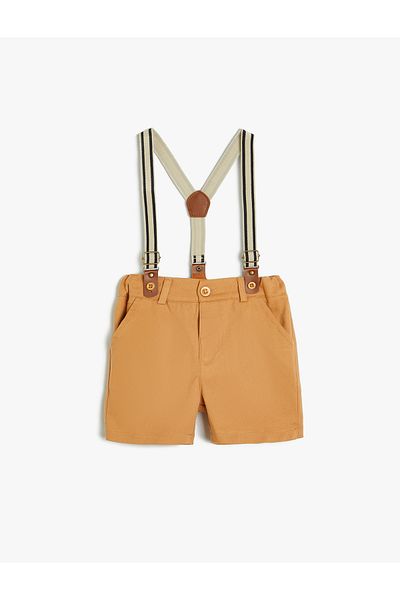 Koton Cotton Strap Chino Shorts - Pocket Detailed