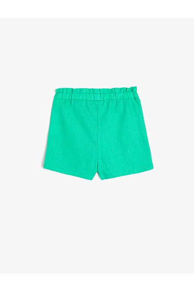 Koton Linen Shorts - Pocket Detailed and Elastic Waist