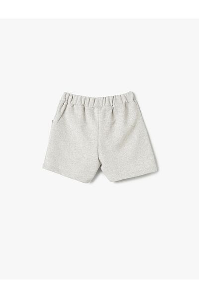 Koton Basic Shorts with Tie Waist and Pockets and Applique Detail
