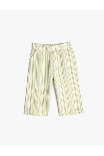 Koton Cotton Wide Leg Trousers - Waist Tied