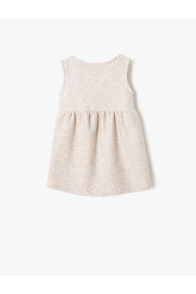 Koton Dress Sleeveless Crew Neck Button Detailed Pocket
