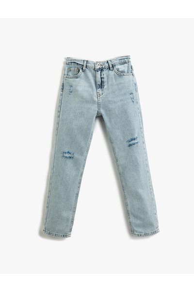 Koton Normal Waist Straight Leg Jeans - Boyfriend Jean Cotton