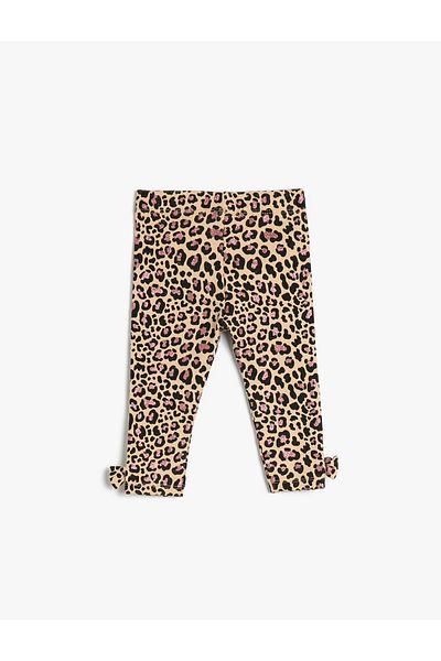 Koton Bavlněné legíny s leopardím vzorem a detailem mašle