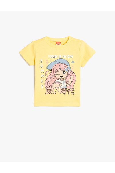 Koton Tricou Anime mânecă scurtă Decolteu Crew