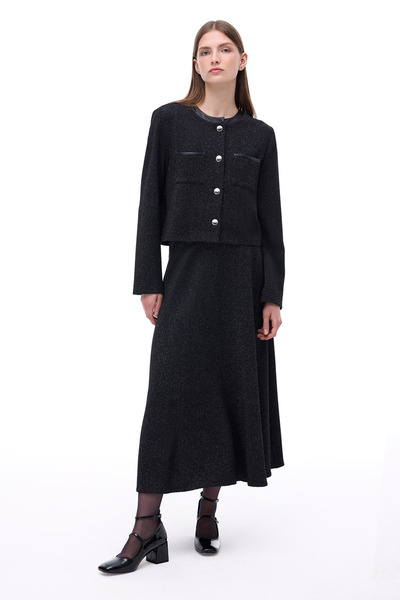 Perspective Winter Regular Fit Fitted Sleeve Crew Neck Black Color Women's Jacket