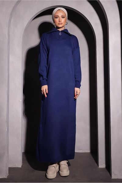 TRENDTESETTÜR Γυναικείο φόρεμα Navy Blue Knitwear - T 0209
