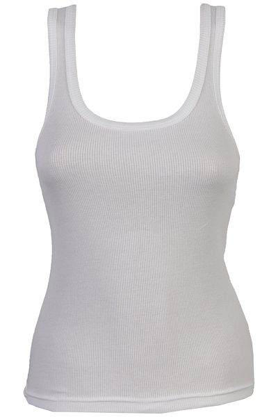 Nicoletta Дамски рипсен потник - дебела презрамка BasicCamisole Ecru