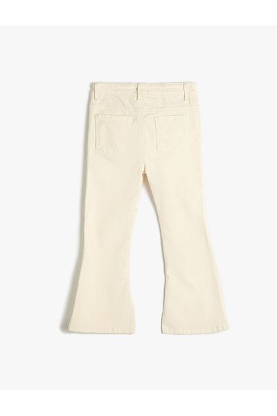Koton Velvet Trousers with Slit Detail