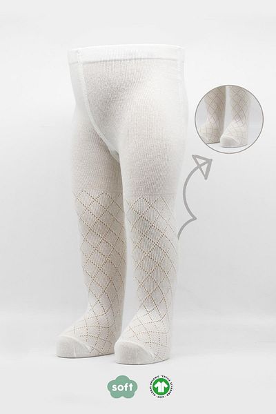 Bistyle Organic Baby Girl Kids Soft Plaid Embossed Pattern Combed Cotton Pantyhose