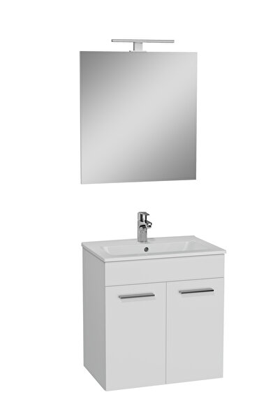 VitrA Ardea 75023 Banyo Dolabı Seti, Kapaklı, 60 cm, Parlak Beyaz