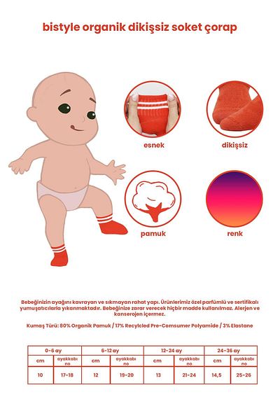 Bistyle Bistil Baby Girl Organic Basic Long Socks