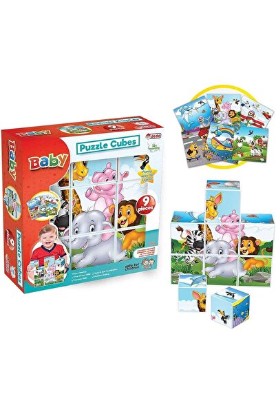 Dede Oyuncak Yapboz Şeklinde Resimli Eğitici Plastik Küpler 7x7 Cm