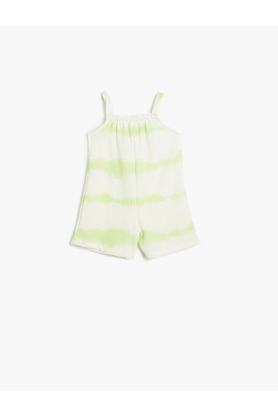 Koton Ολόσωμη φόρμα με λουράκια με μοτίβο Tie-Dye με στρογγυλή λαιμόκοψη και λεπτομέρεια τσέπης