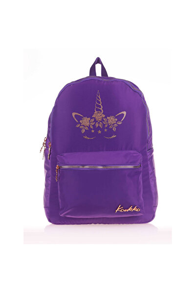 KAUKKO Print Sırt Çantası Mor K1549