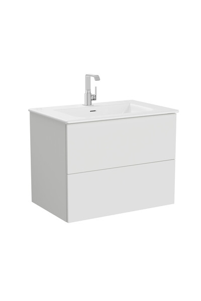 VitrA Metropole Pure 67213 Lavabo Dolabı, 2 Çekmeceli, Mat Açık Gri, 80 Cm