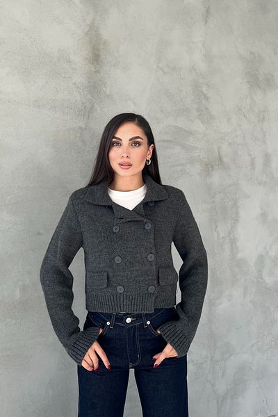 Seda Yalçın Atelier Anthracite Multi Button Knitwear Cardigan