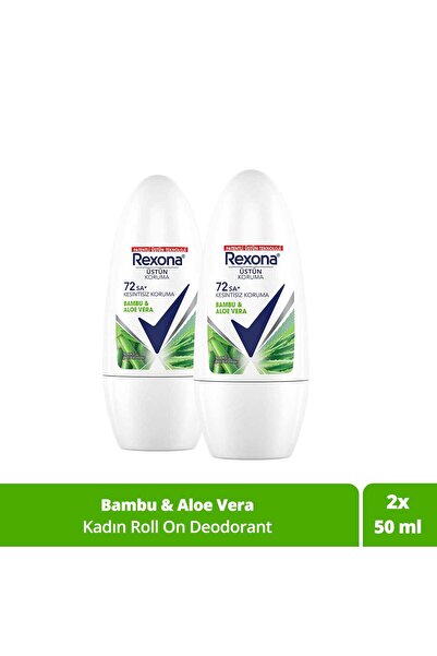 Rexona Üstün Koruma Kadın Roll On Deodorant Bambu & Aloe Vera 72 Saat Kesintisiz Koruma 50 ml X2