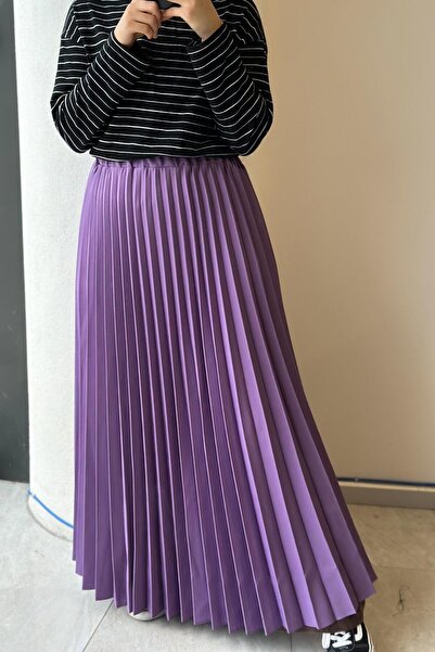 ANDE Pileli Etek - Leylak