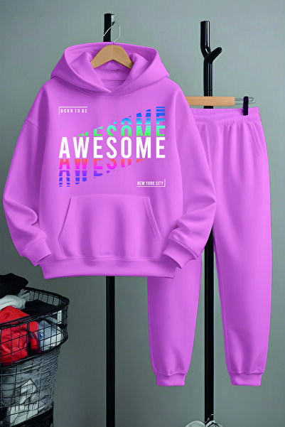 MYADA Born To Be Awesome Štampano Donji i Gornji Deo Dječje Trenerke Set 22487