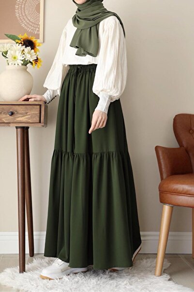 ANDE Katlı Etek - Zümrüt