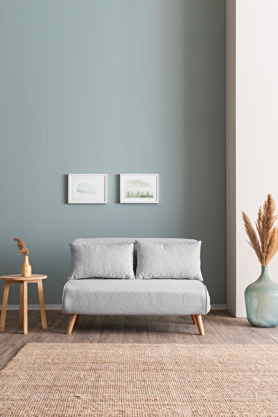 Pafu Folde 120 İkili Yataklı Katlanır Koltuk Teddy Gri