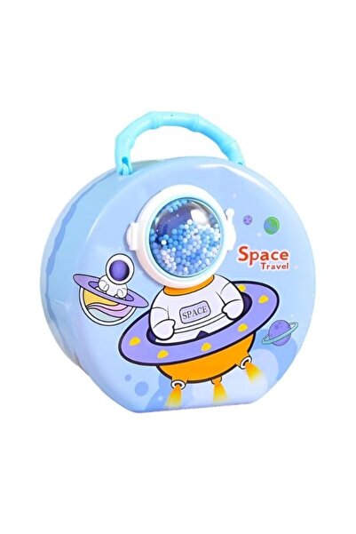 HEDİYE FİKRİ Uzay Astronot Tasarımlı Metal Kumbara Mavi Renk 15 Cm.