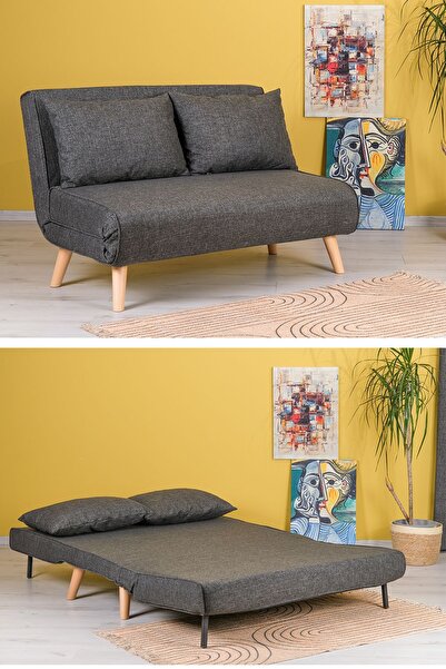 Pafu Folde 120 İkili Yataklı Katlanır Koltuk - Koyu Gri