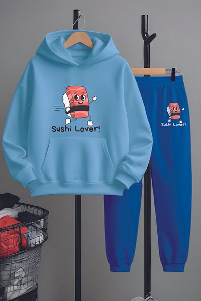 MYADA Set de trening în stil imprimat pentru iubitor de sushi pentru băiat 22688