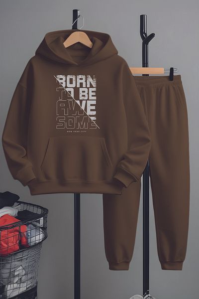 MYADA Детски анцуг с принтиран горнище Born To Be New York 22488