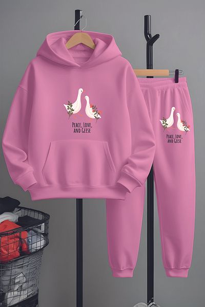 MYADA Set de trening pentru copii cu imprimeu New Season Peace Love And Geese 22679