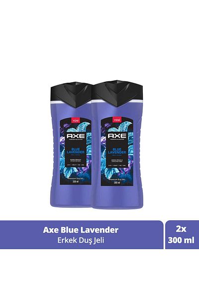 Axe Premium Collection - Shower Gel Blue Lavender 3 in 1 Body Hair Face 300ml x2