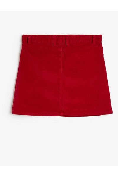 Koton Mini Skirt Corduroy Cotton Pocket Detailed