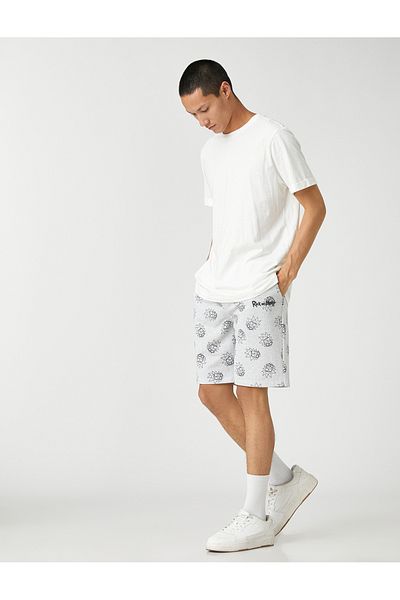 Koton Rick And Morty Shorts Licensed Printed Waist Tied