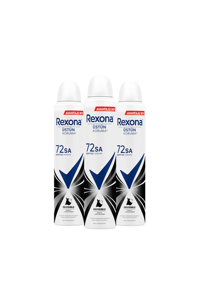 Rexona Kadın Sprey Deodorant Invisible Beyaz Iz Sarı Leke Karşıtı 72 Saat Kesintisiz Üstün Koruma 20