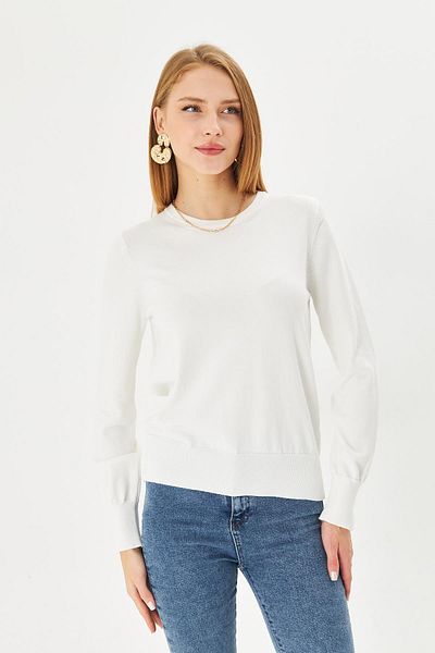 Irmak Kerekli Pulover de damă Ecru cu decolteu rotund Pulover de damă Old Money K2706