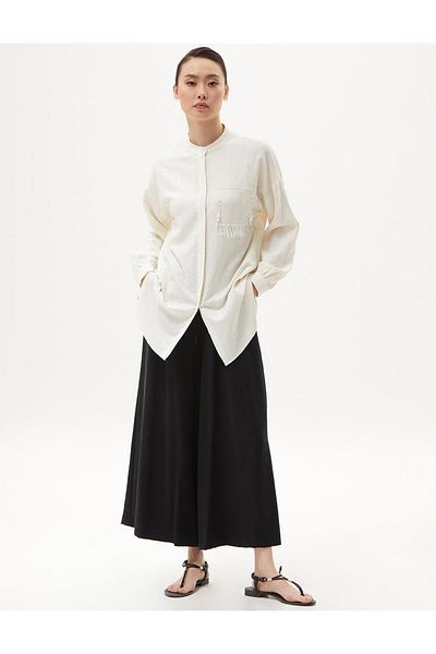 Kayra Ecru Tunic - Bead Embroidered and Jewelled Collar