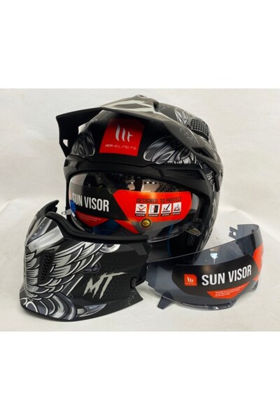MT Streetfighter Sv Hellish B2 Modüler Motosiklet Kaskı Uyumlu