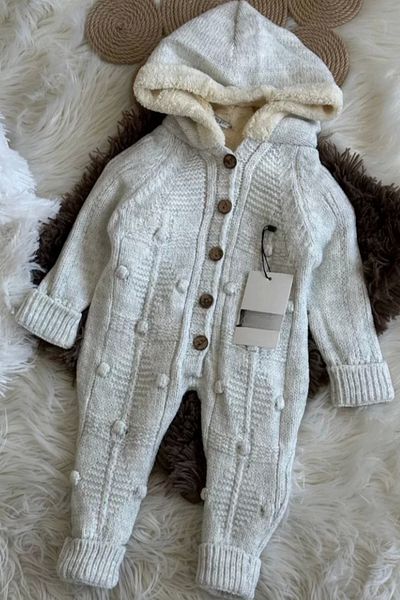 Kidmark Çocuk Modası Children's Unisex Knitted Gray Jumpsuit